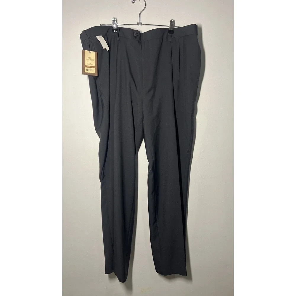 Men's Big and Tall NWT Haggar eClo Classic Fit Gray No Iron Dress Pants 44x30